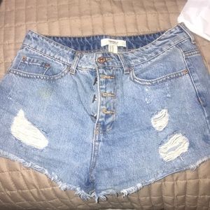 Forever 21 distressed jean shorts